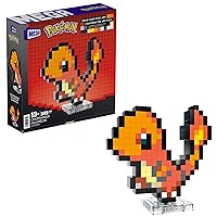 MEGA Pokémon Showcase - Charmander, set in stile retrò pixelato da costruire con 349 pezzi