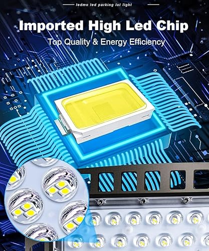 Vista 22 de ledmo Luz LED de estacionamiento de 300 W, 36000 lúmenes, 5000 K, ajustable, ajuste deslizante, iluminación de seguridad con fotocélula