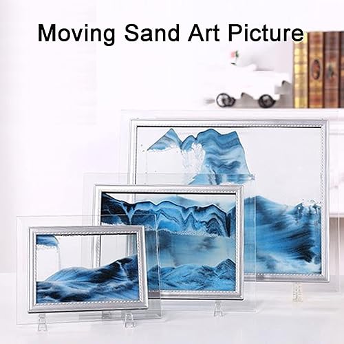 Miniatura 2 de Imágenes artísticas de arena móvil, pintura de arena movediza, decoración de sala de estar, escritorio 3D, paisaje natural que fluye arena con base