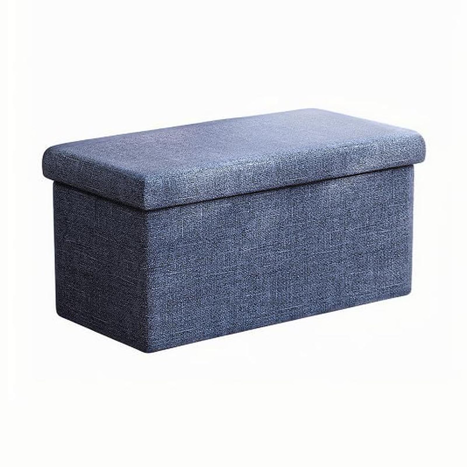 Banc de rangement pliable bleu 76x38x38 cm avec coussin confort