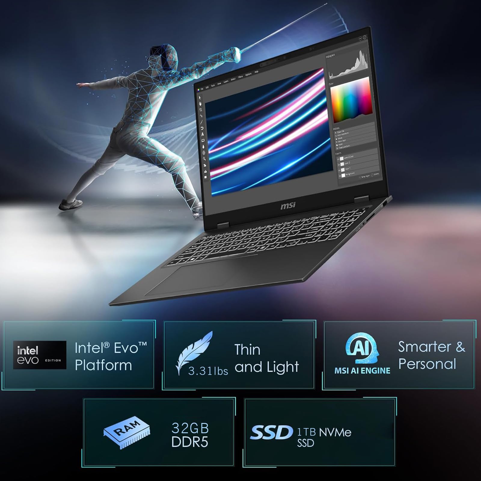 Amazon.com: MSI Prestige 16 AI EVO Laptop Windows 11 Pro, Ultra