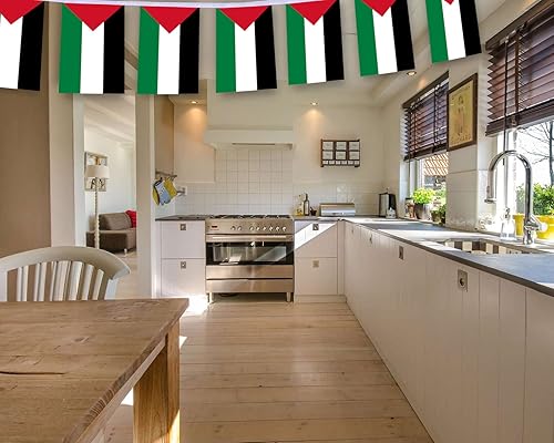 Miniatura 4 de 30 cuerdas de bandera palestina, banderines palestinos de 32 pies, pancarta decorativa para decoración de patio interior al aire libre