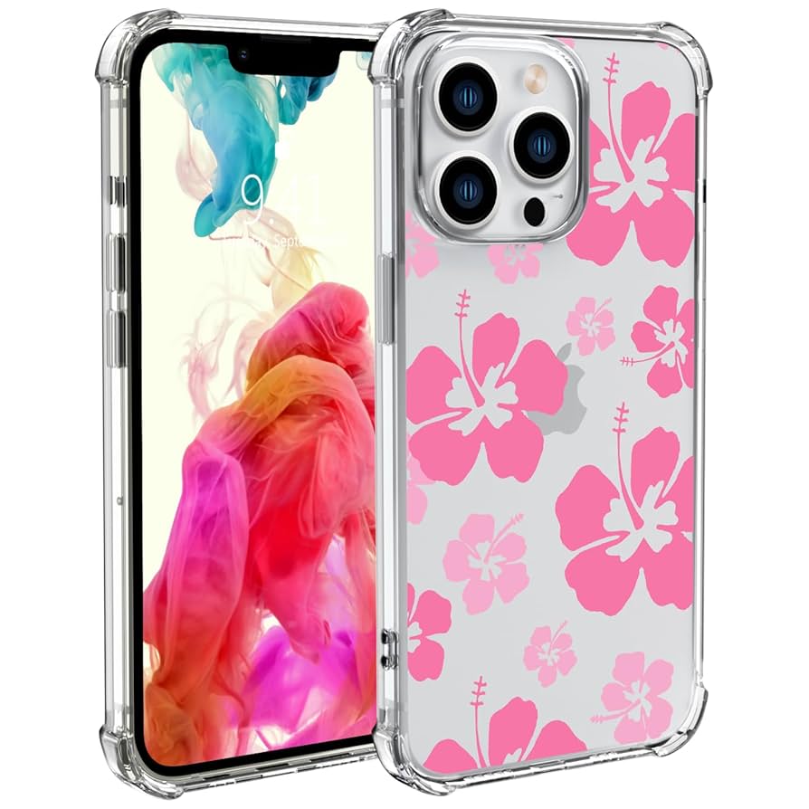 Amazon.com: Wihytec Pink Hibiscus Flower Phone Case for