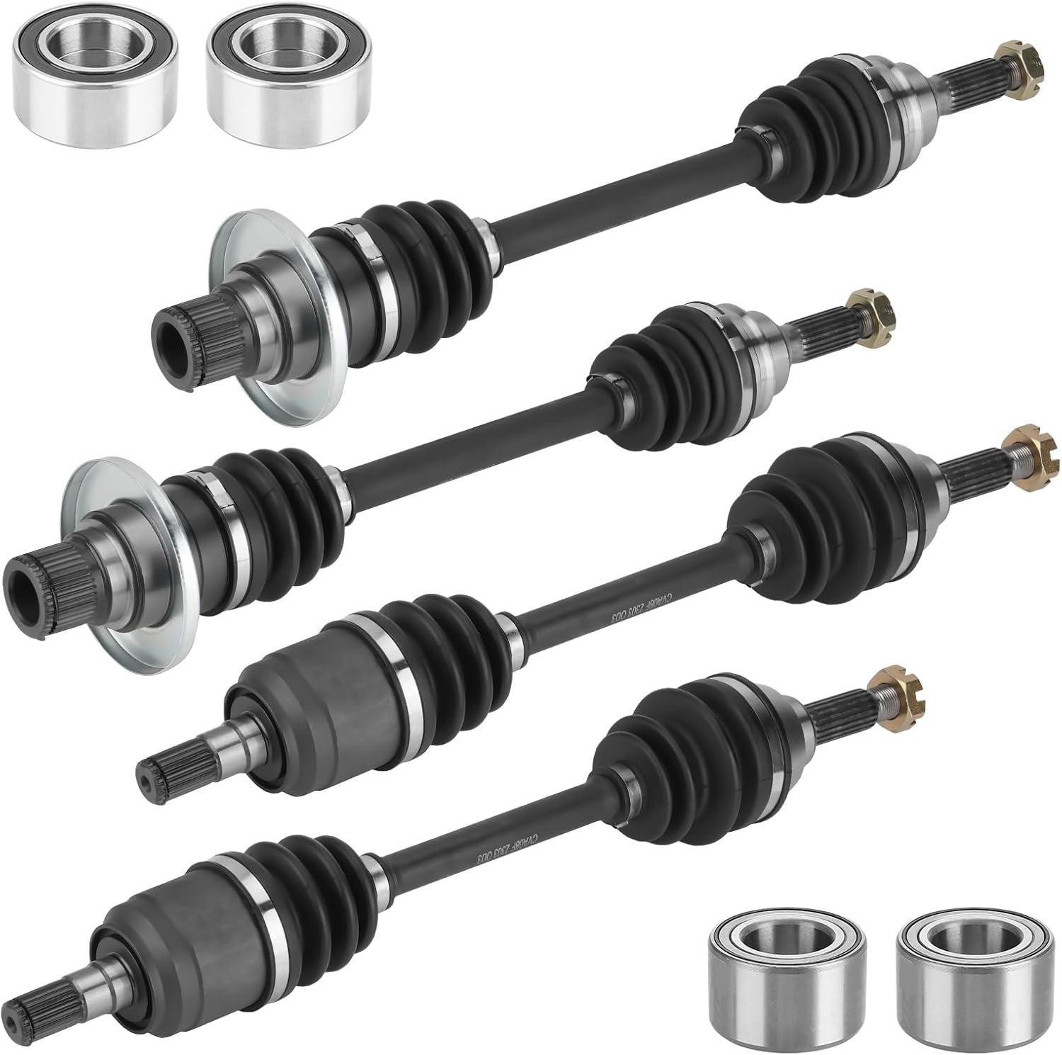 Front Rear Left and Right CV Axle shaft & Wheel Bearing Set for Suzuki King Quad 450 500 750 King Quad LTA-450X LT-A500X LTA-750 X 2007-2010 2011 2012 2013 2014 2015-2018 - Full Set