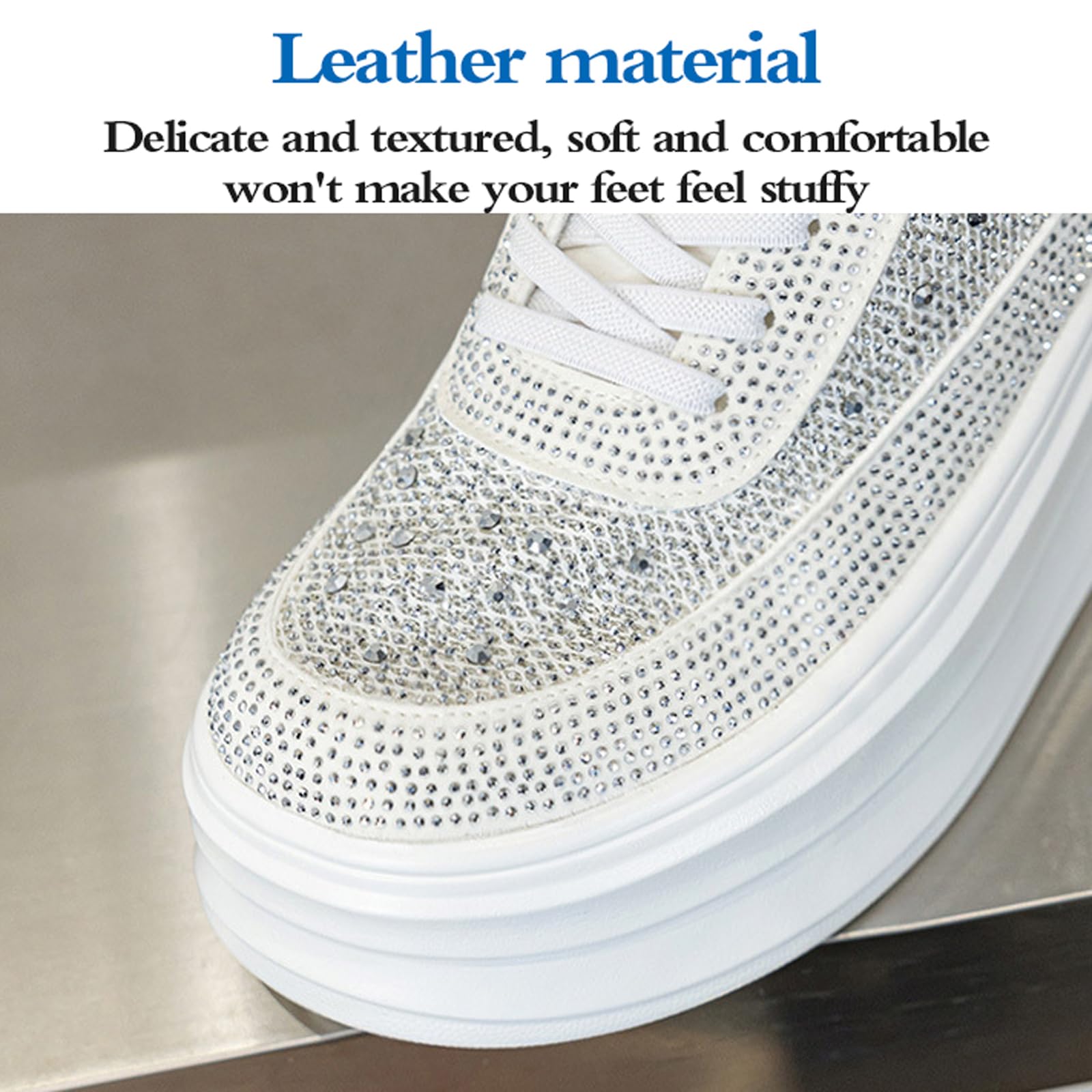 Sneakers Donna con Zeppa,Scarpe con Zeppa Interna Donna,Scarpe da Ginnastica Sneakers Zeppa,Comode,Piattaforma,per Camminata Quotidiana(Aumento dell'altezza Interna di 3 cm)