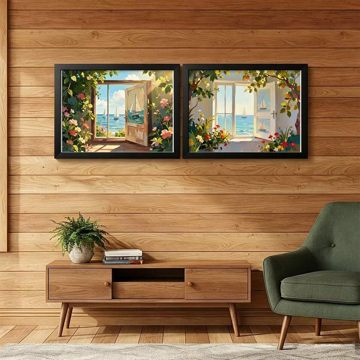 Zestaw do malowania diamentami kwiat 5D dla dorosłych 2 sztuki 95 x 70 cm L