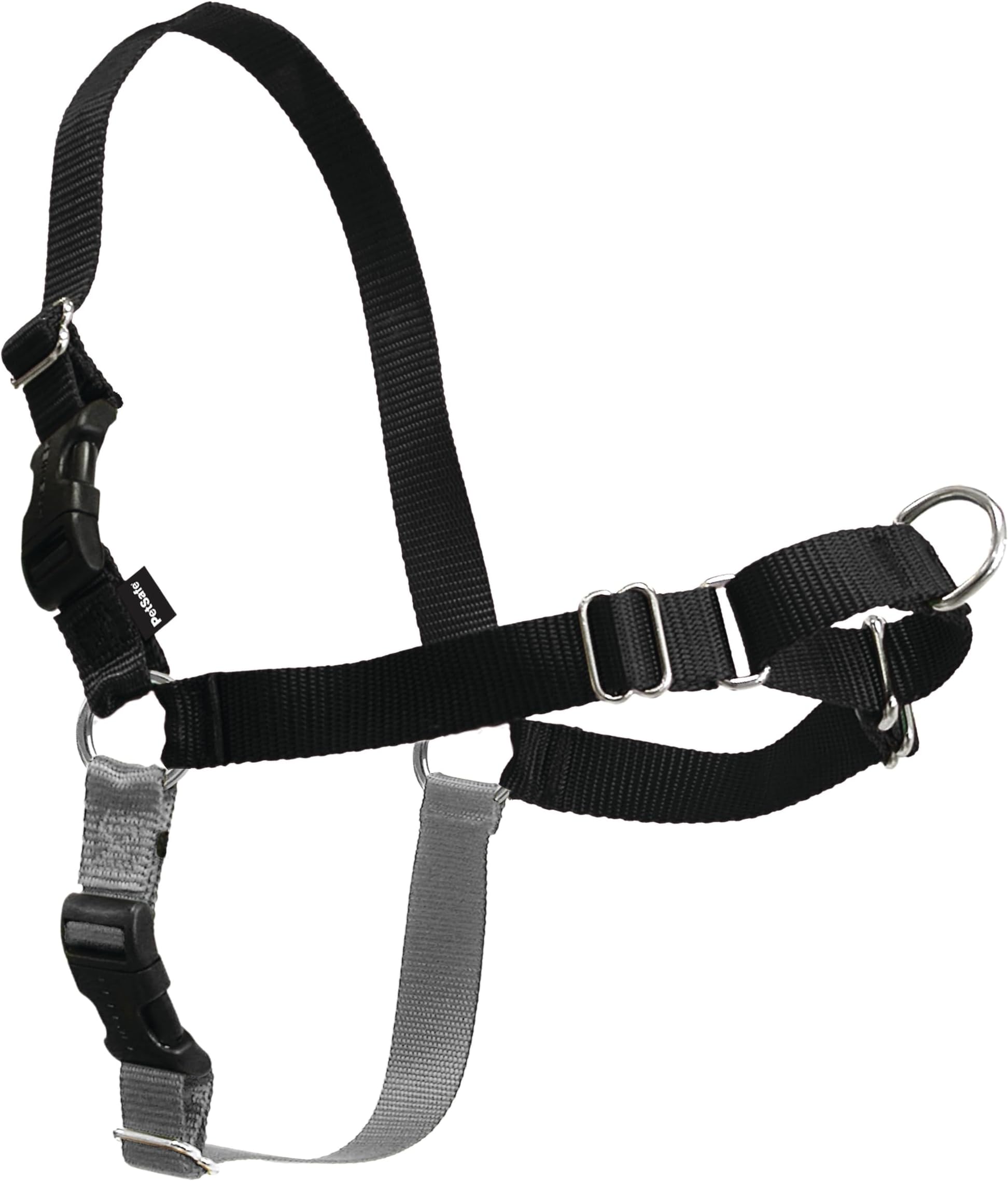 Easy Walk No-Pull Dog Harness - The Ultimate Harness to Help Stop Pulling - Take Control & Teach Better Leash Manners - Helps Prevent Pets Pulling on Walks - Medium/Large, Black/Silver