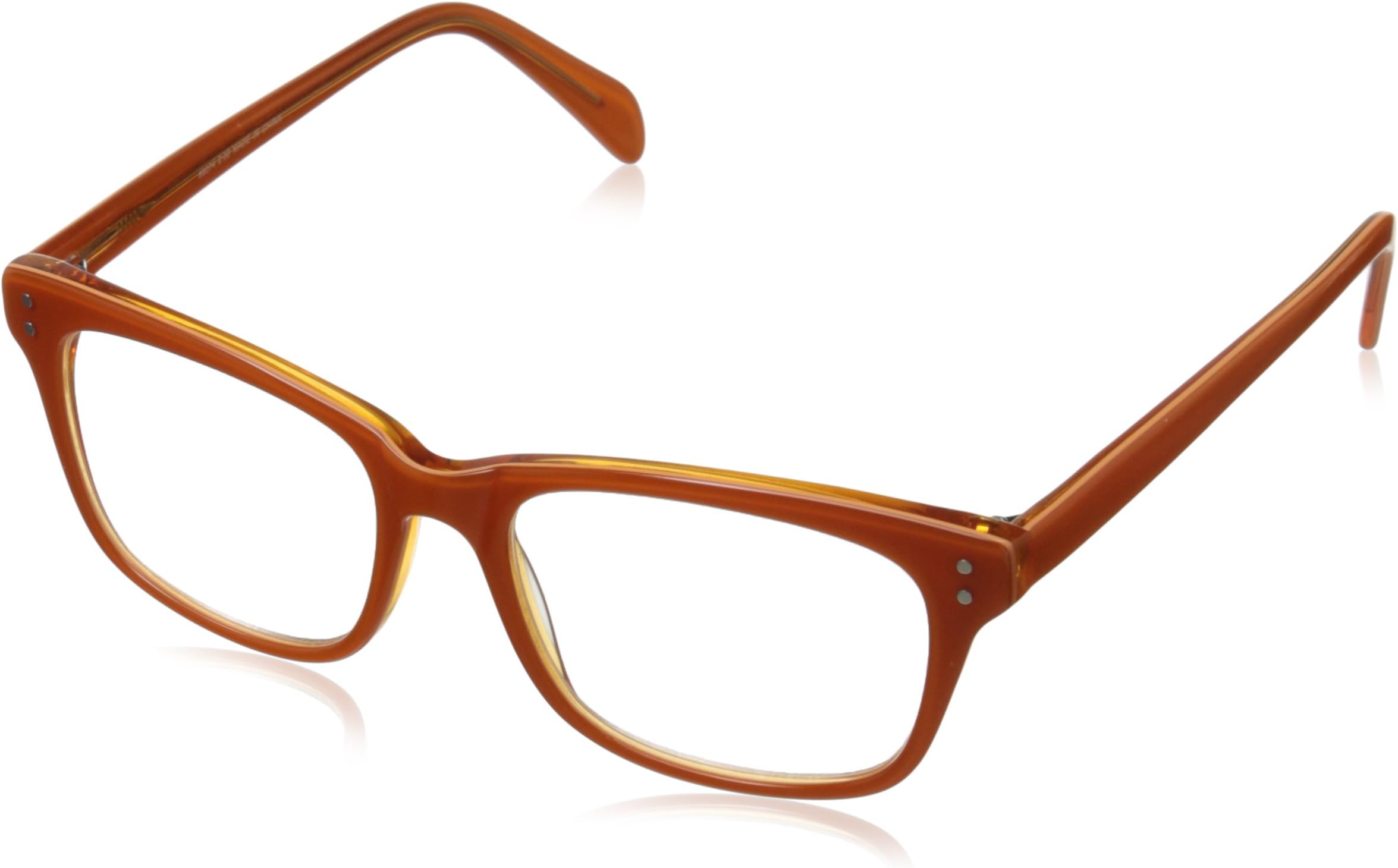 A.J. Morgan Finn Rectangular Reading Glasses, Orange, 2.25