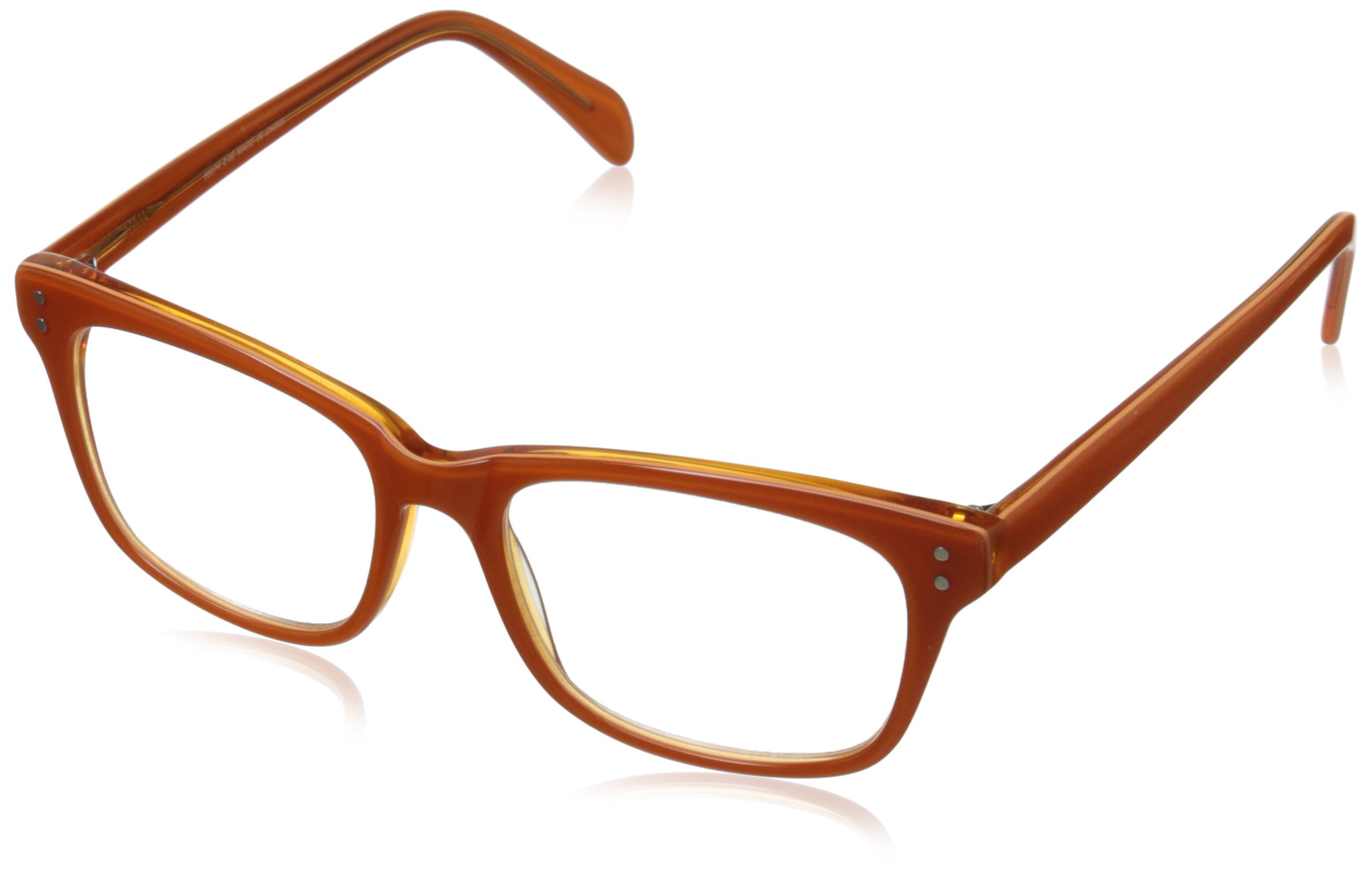 A.J. Morgan Finn Rectangular Reading Glasses, Orange, 2.25