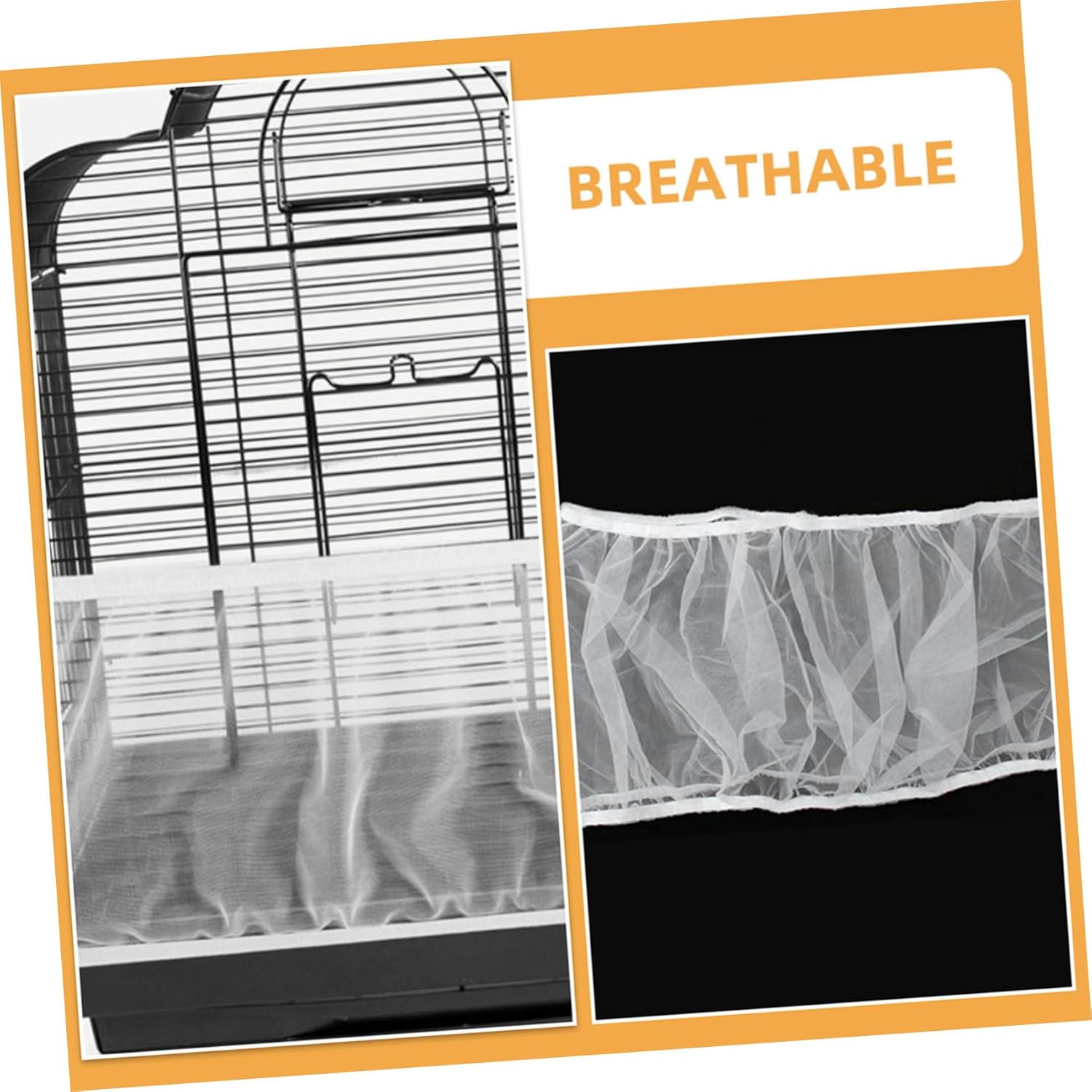 Bird Cage Cover Mesh Skirt for Parrots Durable Polyester Netting Easy Installation Airy Design for Optimal Ventilation Fits Various Birdcage