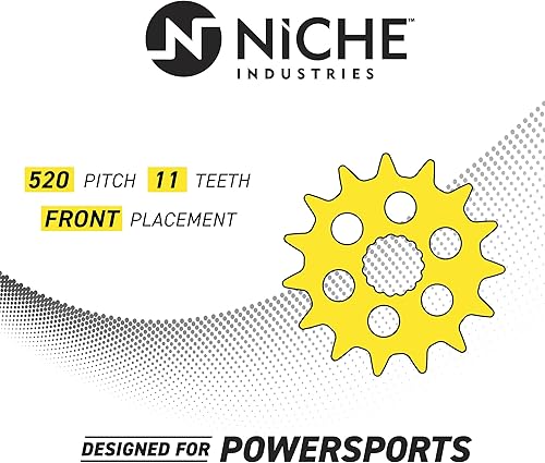 Miniatura 3 de NICHE Piñón de transmisión delantera de 11 dientes de paso 520 para Polaris Sportsman Scrambler 400 500 Magnum 425 Xplorer 300 1987-1999