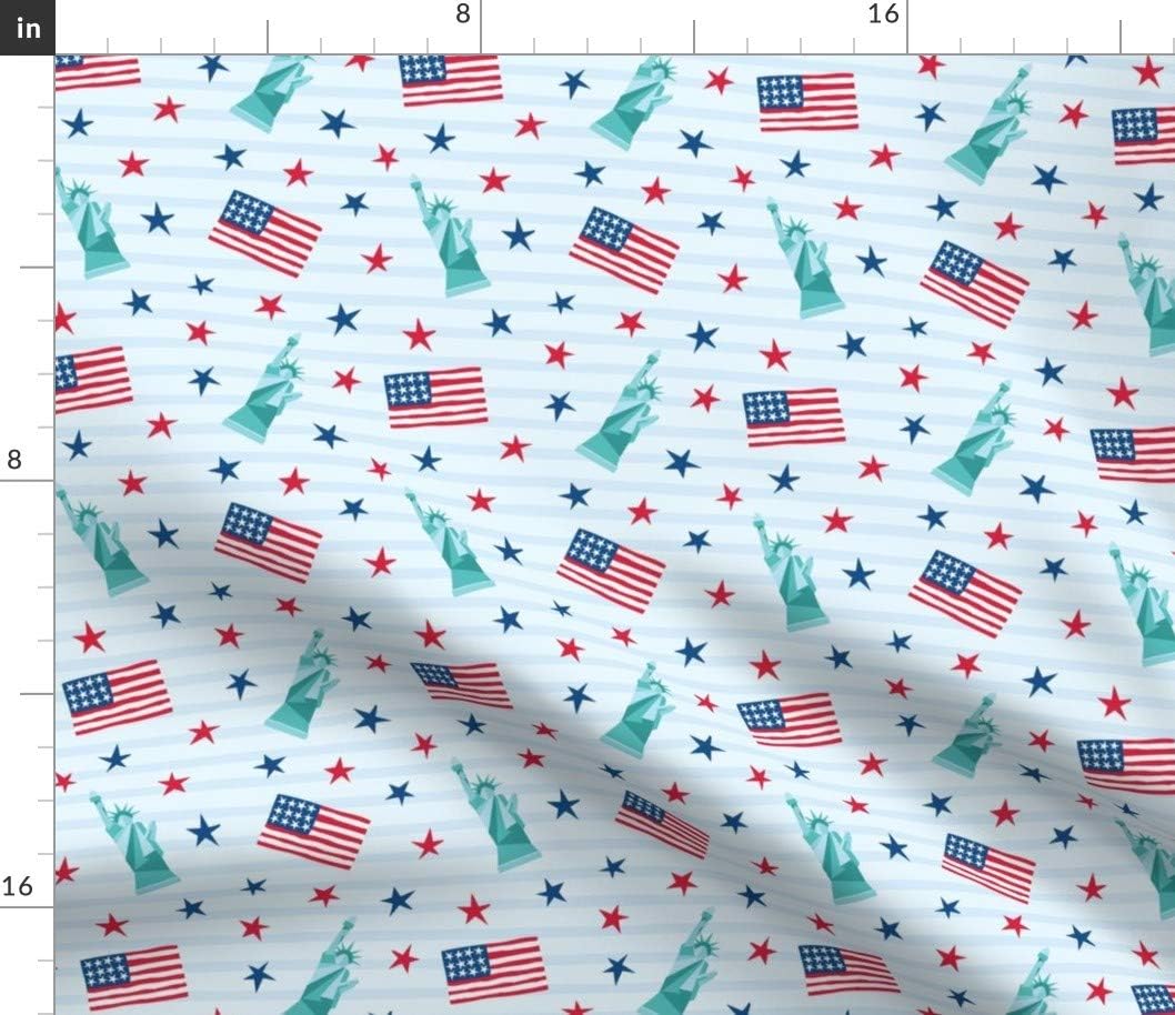Spoonflower Fabric - Red White Blue July America USA Independence Day American Printed on Petal Signature Cotton Fabric by The Yard - Sewing Quilting Apparel Crafts Decor