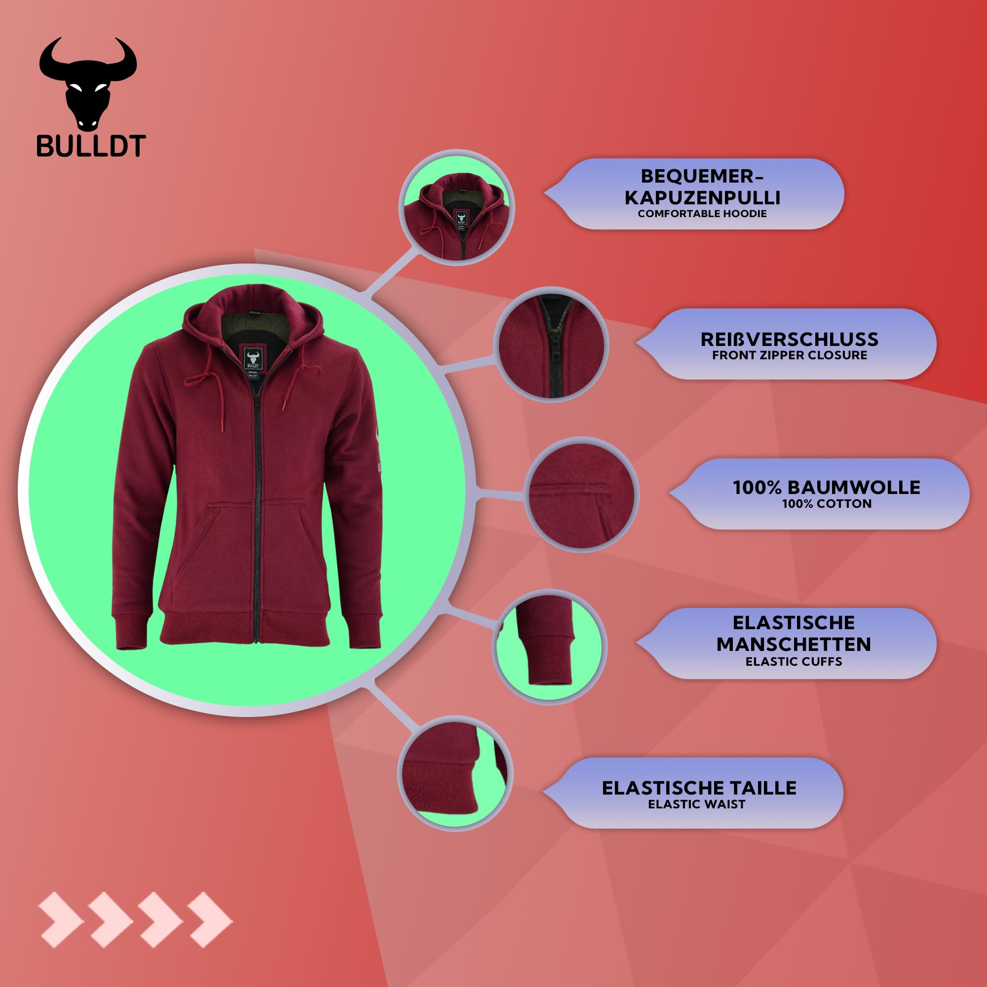 BULLDT Motorrad Hoodie Damen mit 4CE Protektoren Vollständigem Aramidfaser Futter 3-Lagige Motorradjacke Aus Baumwollgewebe Mit Kapuze Mesh Innenfutter Mehreren Taschen Schutzjacke