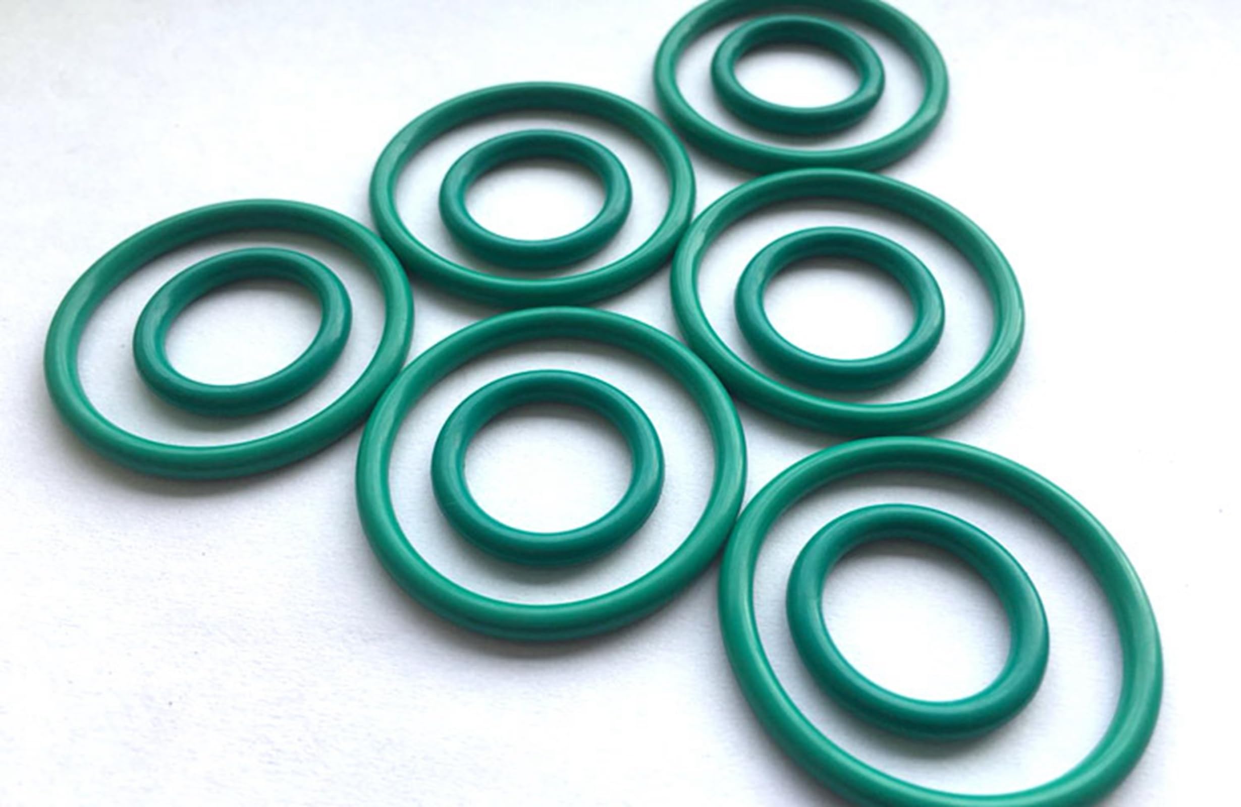 O-ring, O-ring in gomma, O-ring in gomma al fluoro da 5 pezzi, diametro esterno 58,1 mm, diametro interno 54,5 mm, larghezza 1,8 mm, guarnizione di tenuta for impianti idraulici di macchinari, verde(5