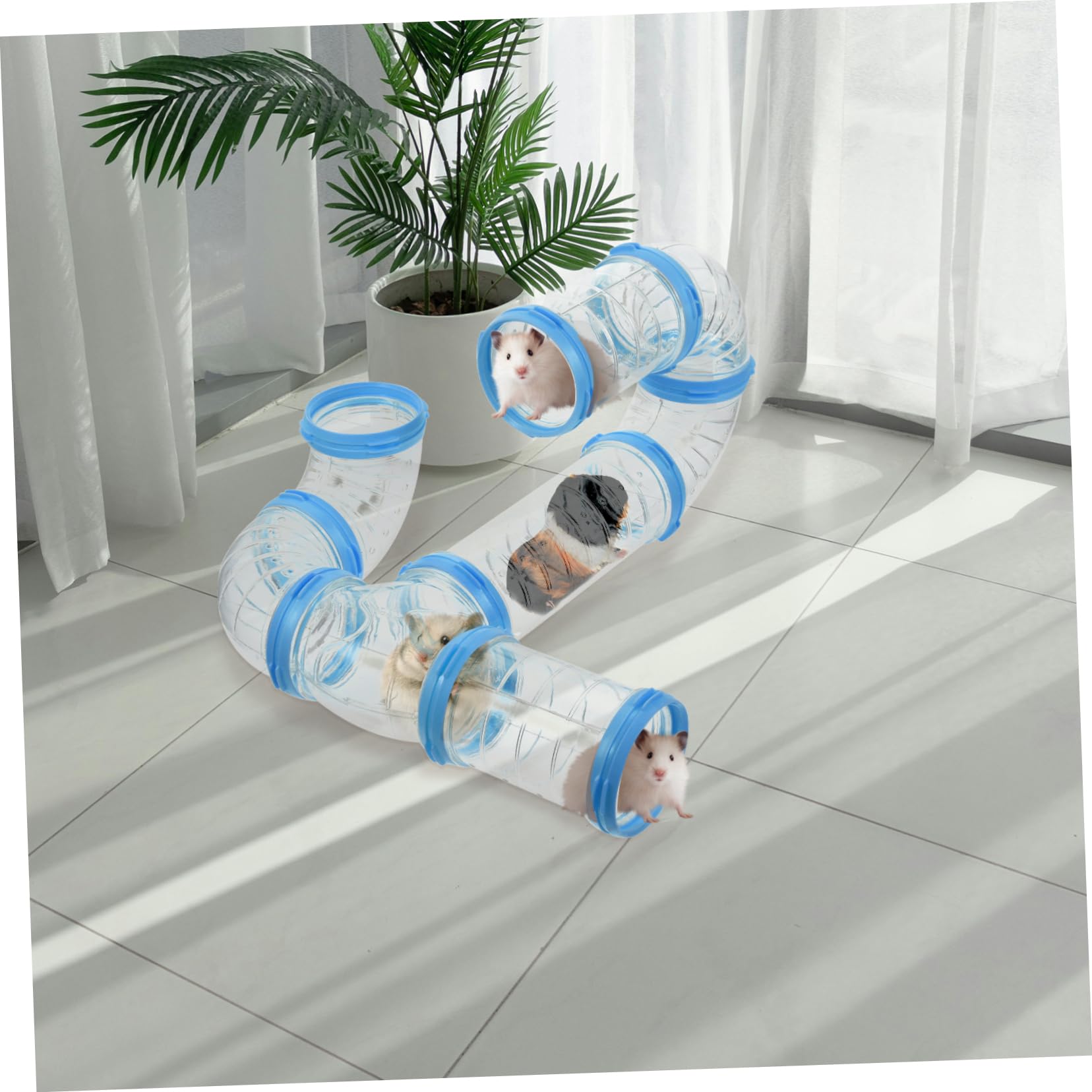 Hamster Röhrenset als Verbindungstunnel, Transparent, PP, 2 Satz