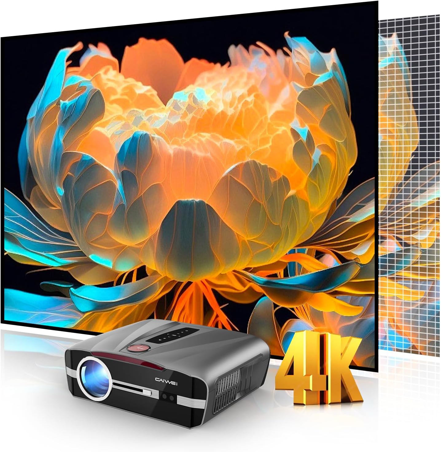 Daylight Projector 4K Ultra HD 1800 High ANSI Smart Home Theater with WiFi 6