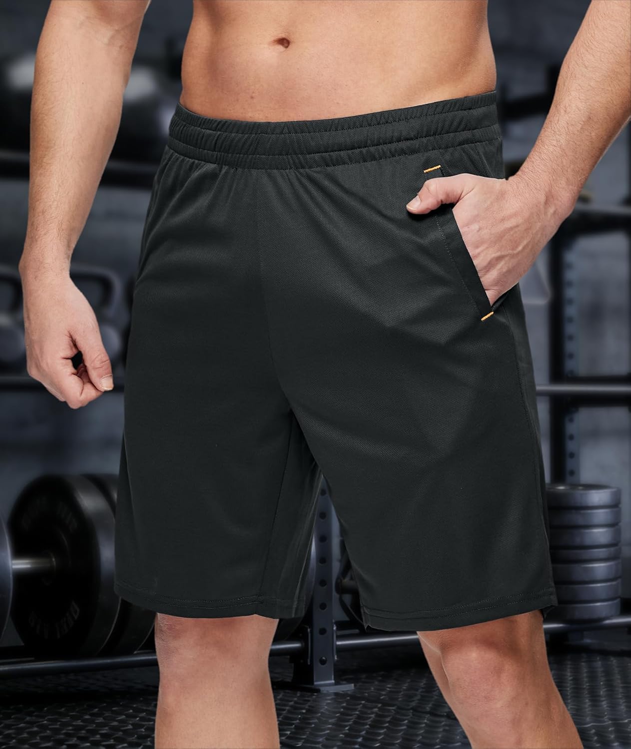 Little Beauty 5 Pack Men's Athletic Gym Shorts with Pockets Fast Dry Basketball Running Workout Shorts