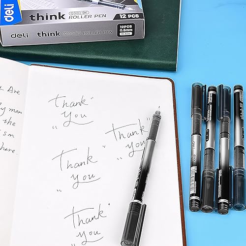 Miniatura 3 de 12 bolígrafos líquidos de punta fina de punta fina, bolígrafos de tinta negra de 0.020 in, bolígrafos de punta ultra fina, escritura suave para