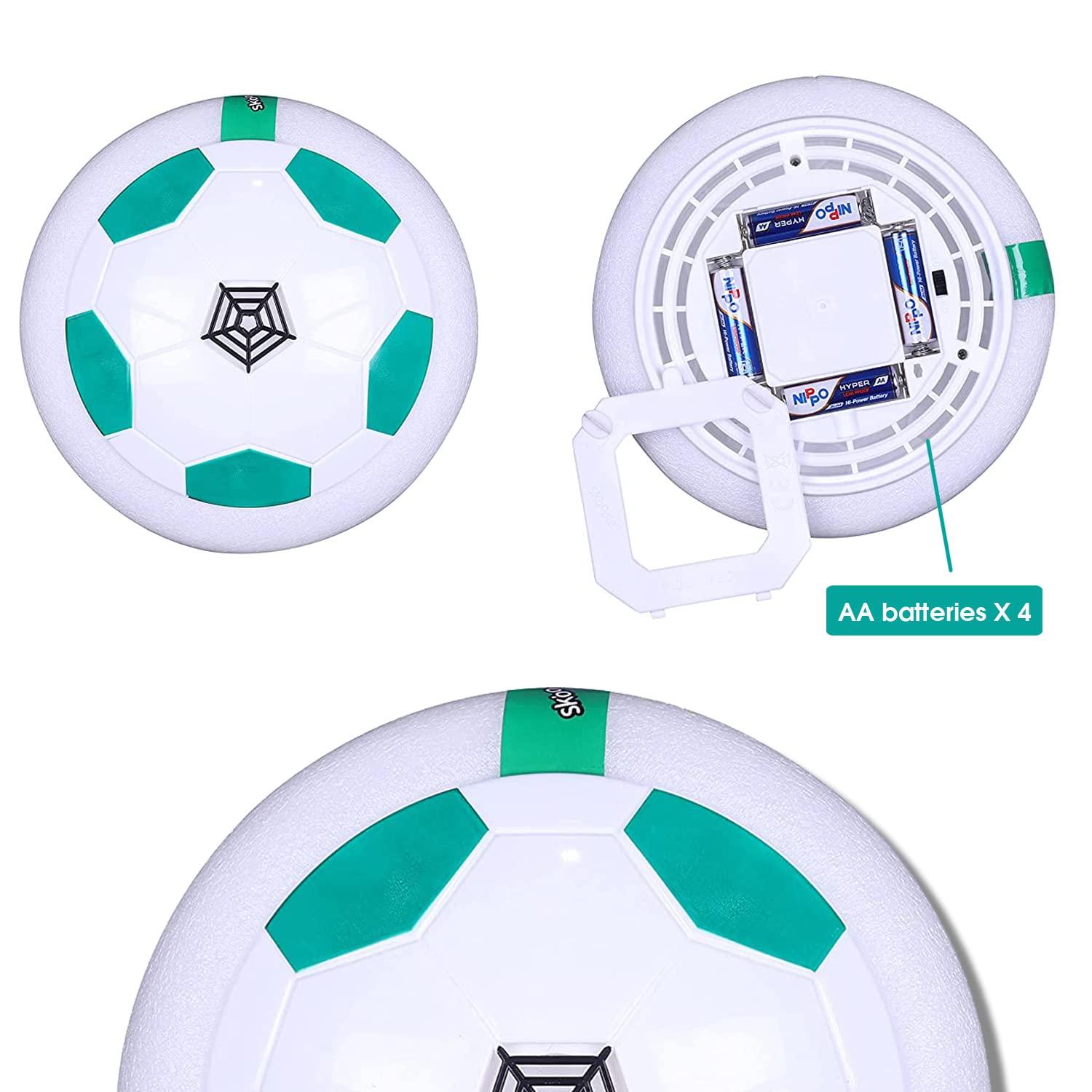 Skoodle Power Play Hover Ball - Green | Battery Powered Hover Football | Indoor Floating Hoverball Soccer | Air Football | Made in India | Best Gift Fun Toy for Kids Boys & Girls 3-12 Years 4