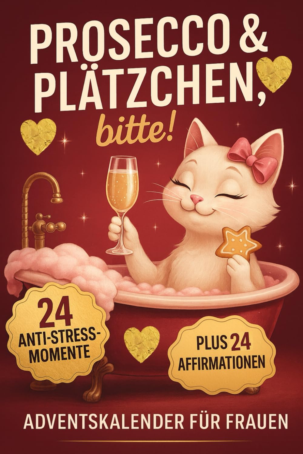 Prosecco & Plätzchen, bitte!: Adventskalender für Frauen: 24 Anti-Stress-Momente & 24 Power-Affirmationen für mehr Entspannung, Achtsamkeit & Selfcare ... für Freundin, Mama, Schwester oder Kollegin.
