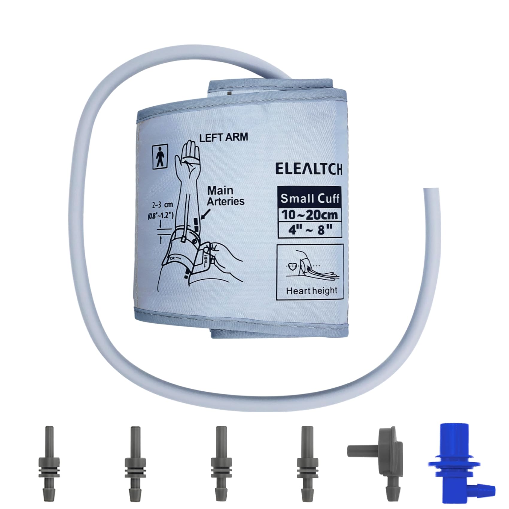 Child Extra Small Cuff Compatible with Most BP Monitors 4”-8” Inches (10-20CM) Blood Pressure Cuff ARM BP Replacement Cuff for Pediatric (Extra Small)