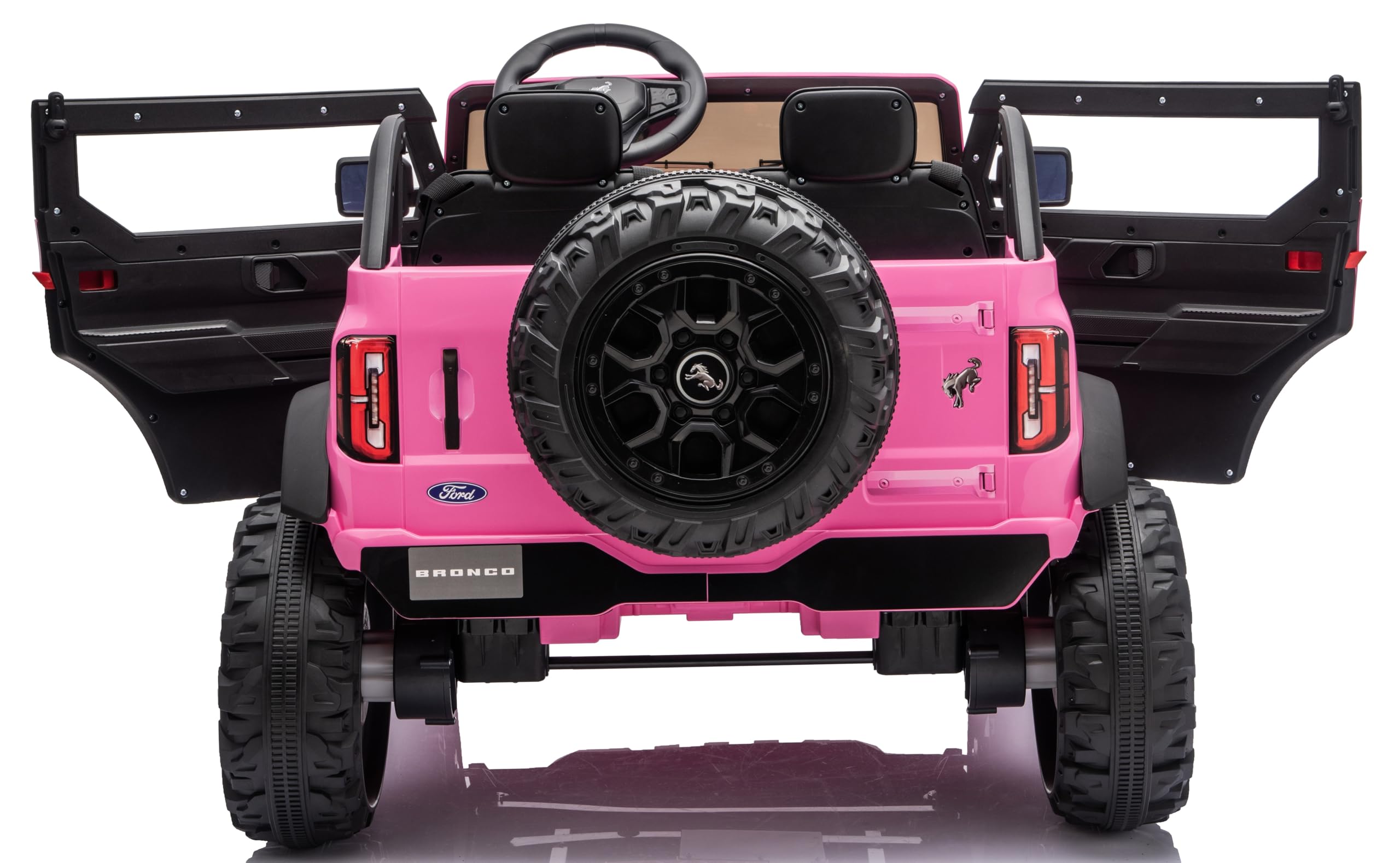 Ford Bronco 24V Maxi Auto Elettrica Bambini 2 Posti Telecomando Porte Apribili Bluetooth 60 Kg Rosa