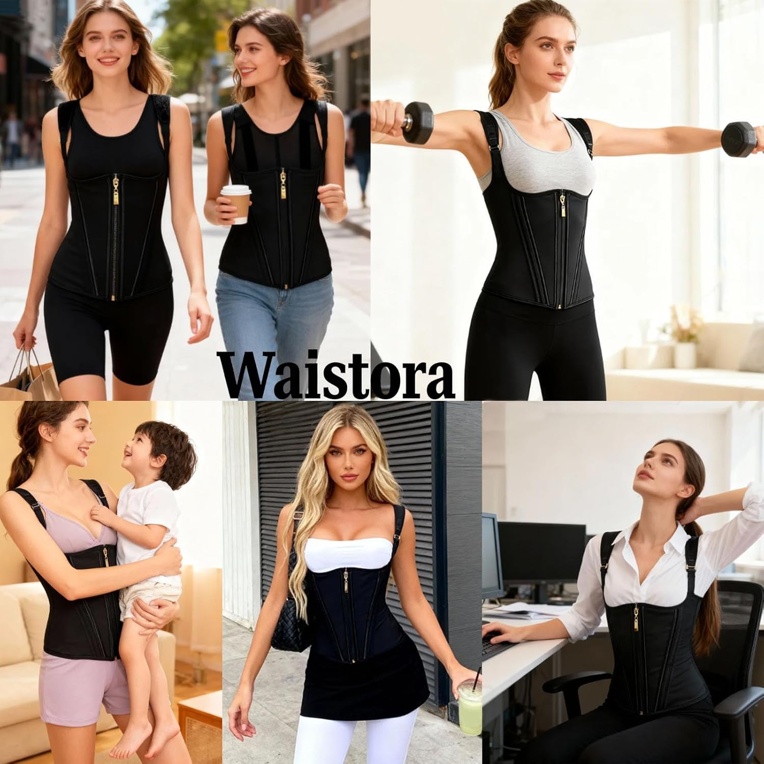 Waist Trainer for Women Body Shaper Tummy Control Sport Workout Shapewear Corset with Adjustable Shoulder Strap