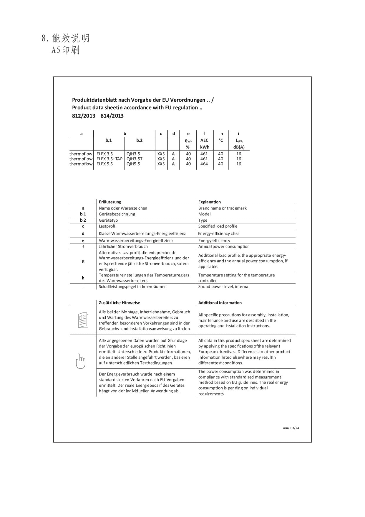 Thermoflow Elex 3,5 kW Klein-Durchlauferhitzer / 230 V/druckloser Durchlauferhitzer/Warmwasser bis 25 °C/G 3/8“ Anschluss / 2 L/min/für Waschbecken oder Küchenspülen
