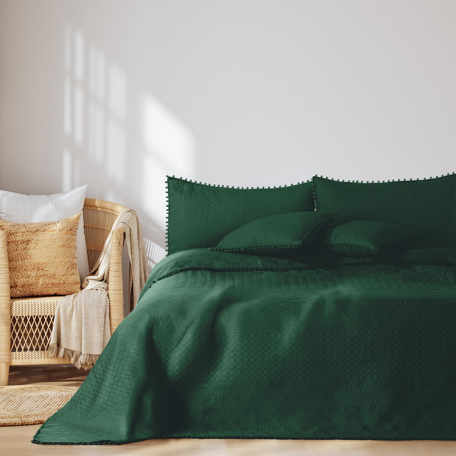 AmeliaHome Sprei, 170 x 270 cm, bedsprei, tweezijdig ultrasonisch stiksel, polyester, Ophelia Indigo