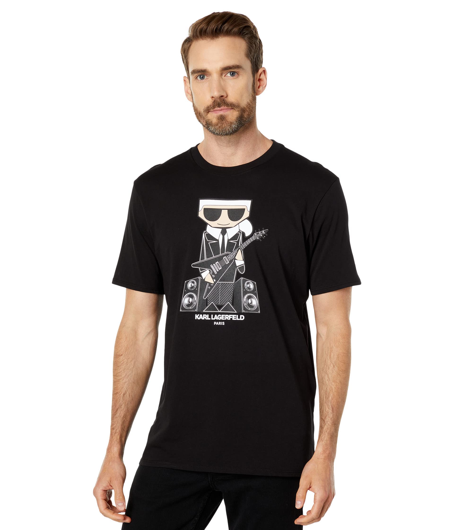 Karl Lagerfeld Paris Men's Rockstar Karl Crew Neck T-Shirt