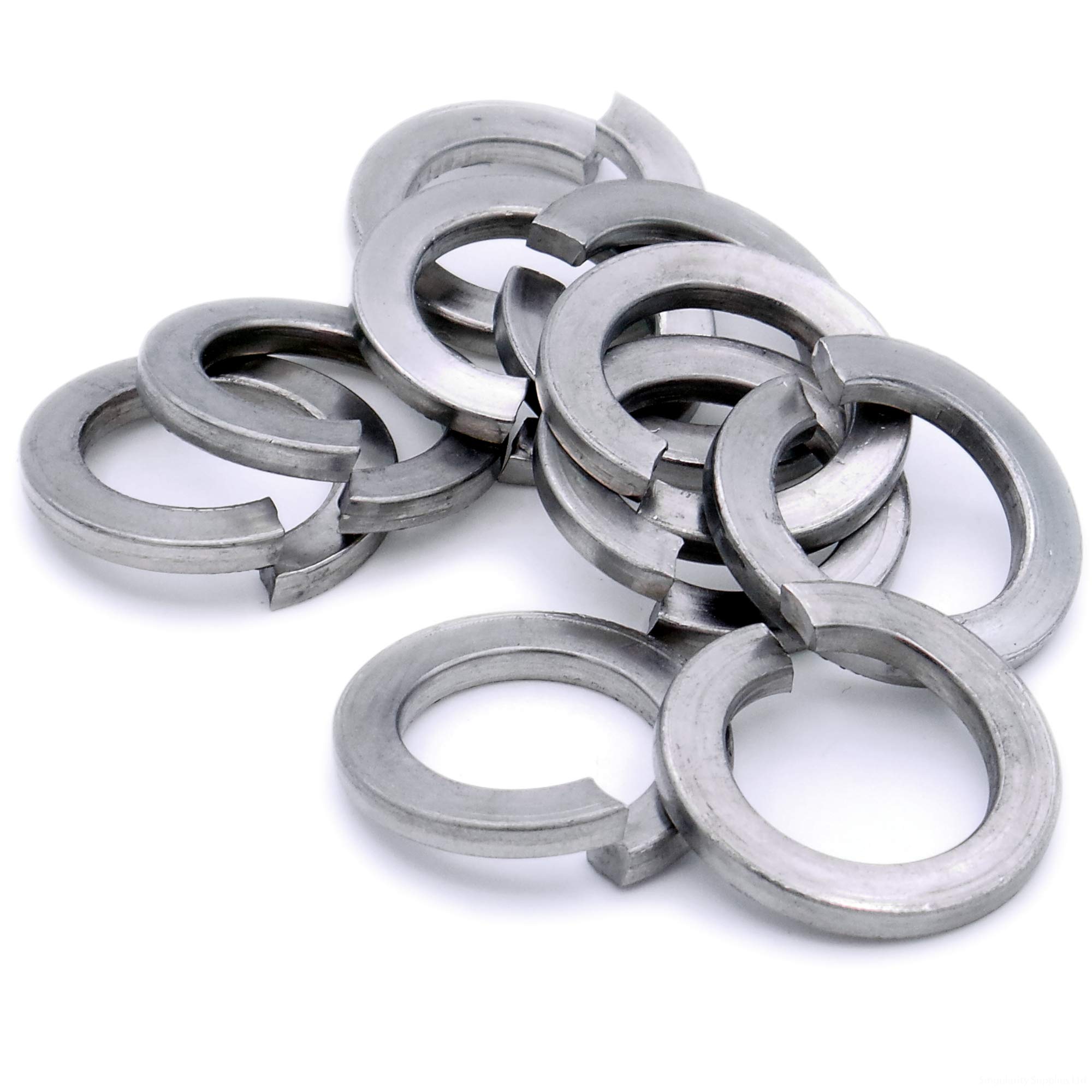 Singularity Supplies Silver M14 (14Mm) Rectangular Spring Split Lock Washer - Stainless Steel (A2) (Pack Of 10)