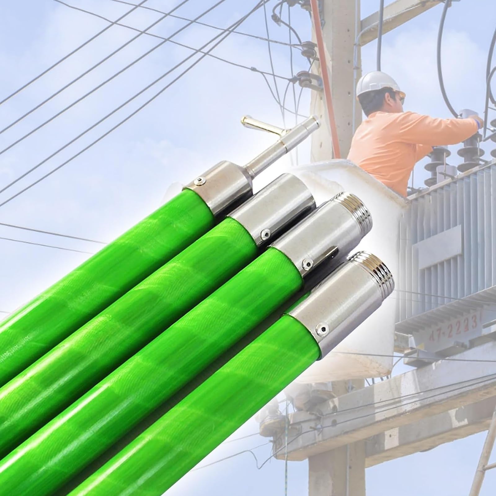 Poteau isolé outil sécurité électrique haute tension pour lignes électriques 10 KV 3 sections
