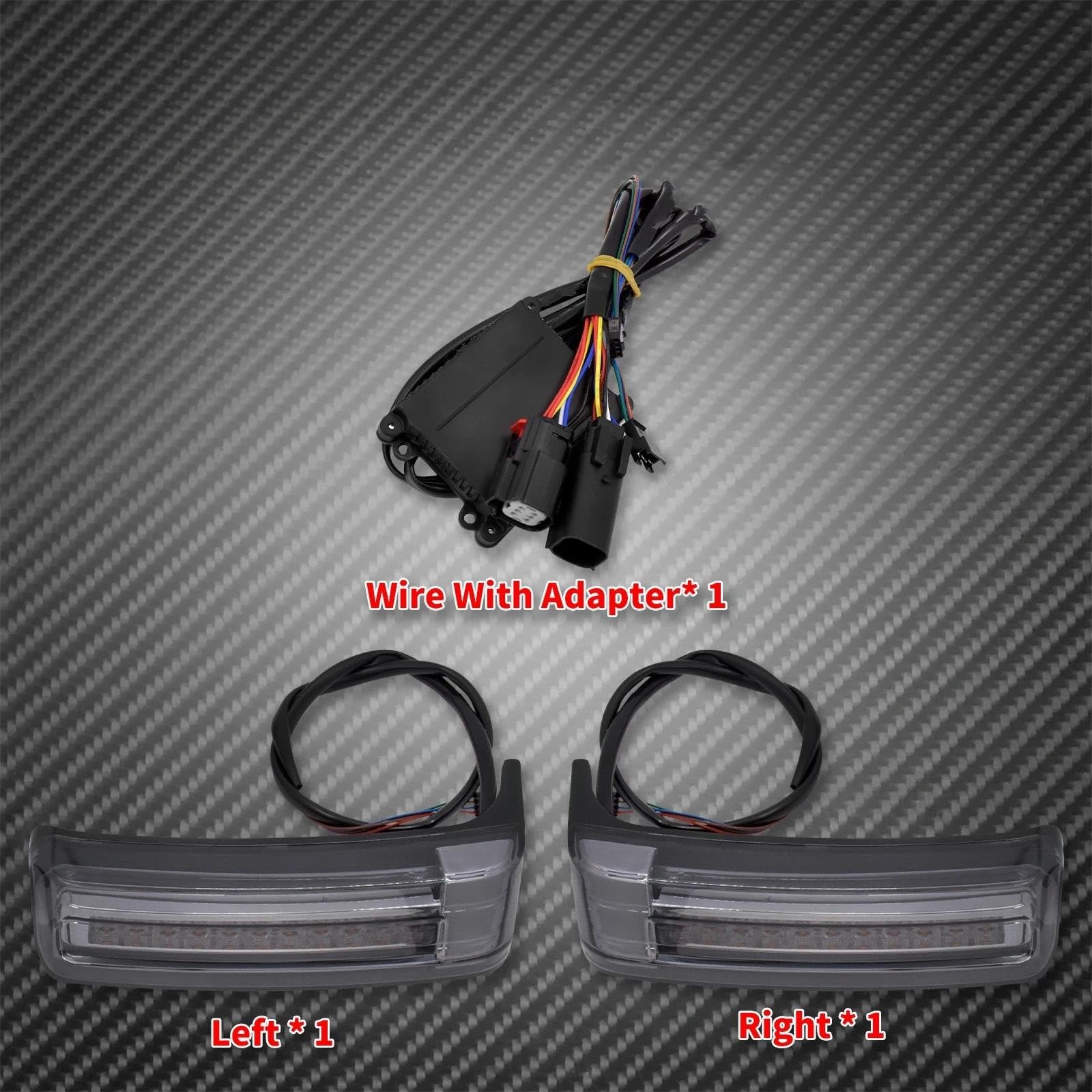 Intermitentes para Harley para Touring Road Street Electra Glide Ultra Limited FLH Alforjas LED para Motocicletas Luz Freno En Funcionamiento Y Luz Señal Giro Lámpara señal(Black+Smoked)