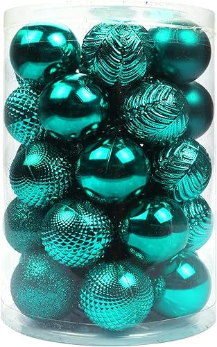 Miniatura 151 de YYCRAFT Adornos de bola de Navidad de 34 quilates de 1.2 pulgadas para árbol de Navidad, decoraciones de Navidad, ganchos inastillables incluidos