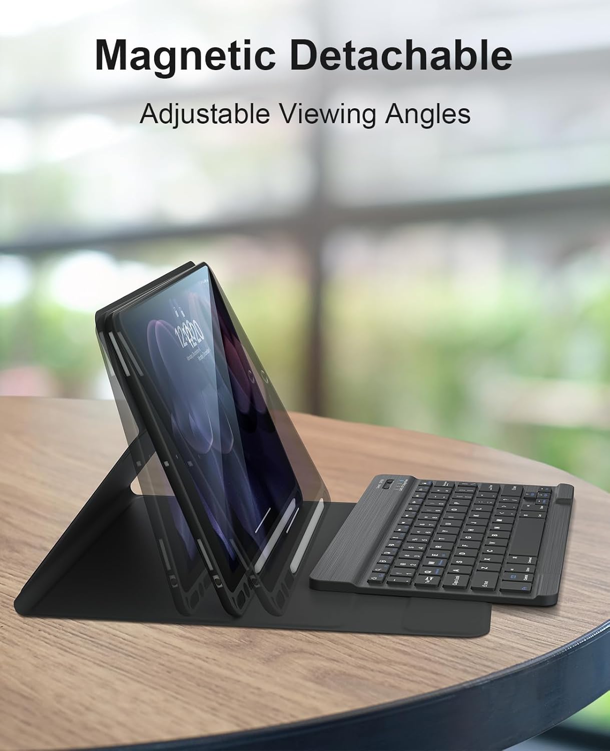 iPad 9th Generation Case with Keyboard, 10.2 inch Slim Smart Case Built-in Pencil Holder Folio Stand Cover Detachable Bluetooth Keyboard for iPad Keyboard Case 9th/8th/7th and iPad Pro 10.5" (Black)