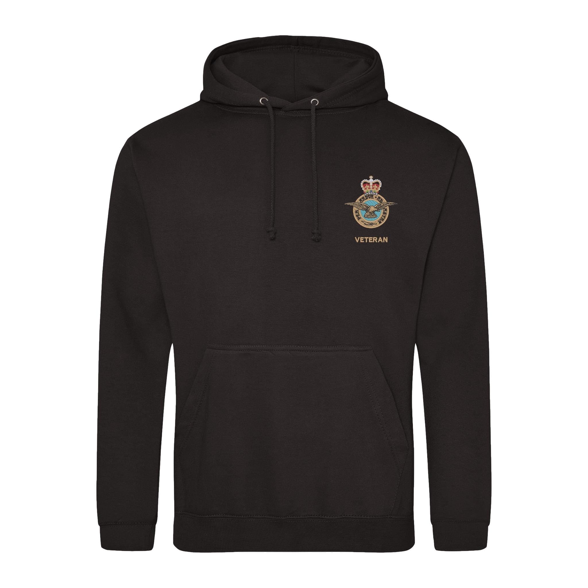 The Military Store RAF Veteran Embroidered Hoodie, Black, 3X Large