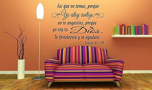 Miniatura 4 de byyoursidedecal Calcomanías de pared españolas decorativas para pared yo Soy tu Dios. Isaías 41:10 Mensajes textos biblicos decorativos en español