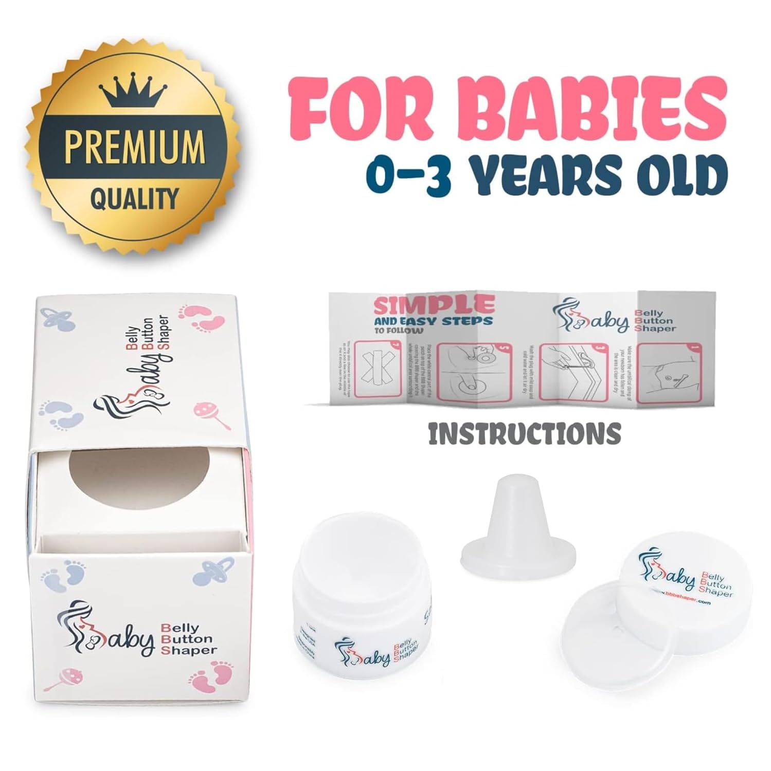 Kit: Plug, Patch Box 30 Units and Tape |Baby Belly Band|Baby First Aid Kit with Hernia Belt||Newborn Medical Kits| Wound Care Products