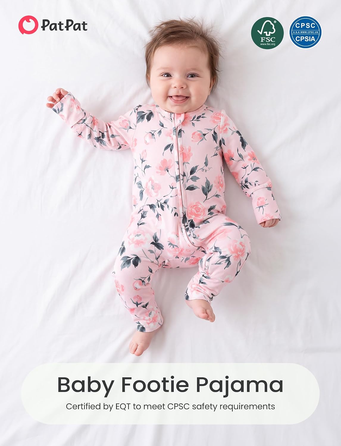 PATPAT Bamboo Viscose Baby Pajamas, Sleepers with 2-Way Zipper