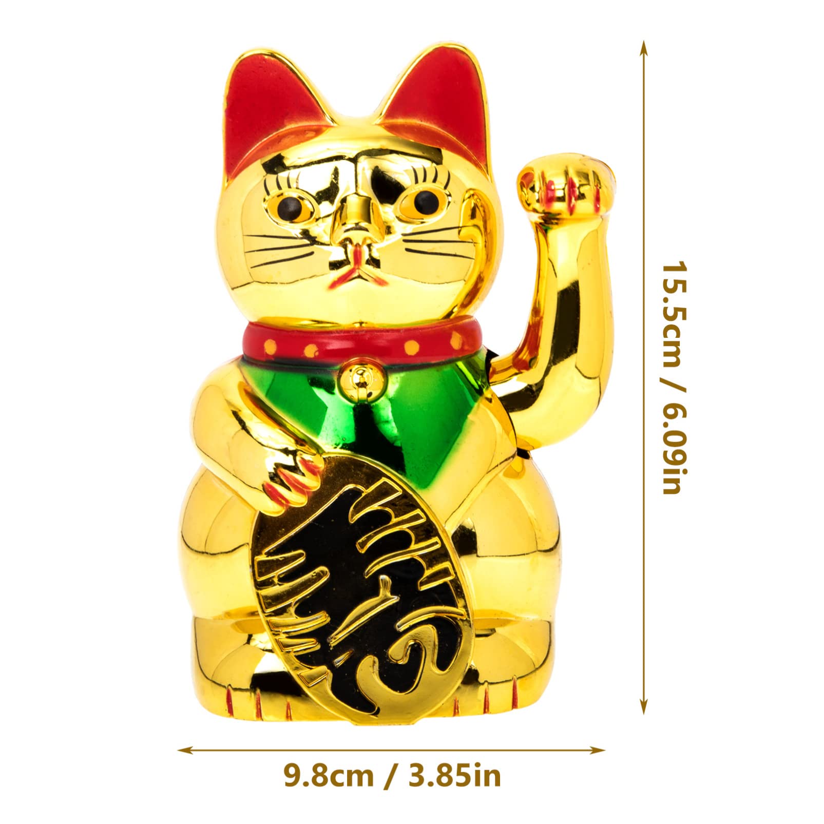 PRETYZOOM 5St Glückskatze Dekoration Maneki Thekendekor goldene Verzierungen Mini- für den einzug buisiness Winkende Handpfote nach Oben Katze Haushalts-Desktop- Plastik