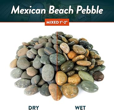 Mexican Beach Pebbles | 20 Pounds of Smooth Unpolished Stones | Hand-Picked, Premium Pebbles for Garden and Landscape Design | Mixed, 2 Inch - 3 Inch