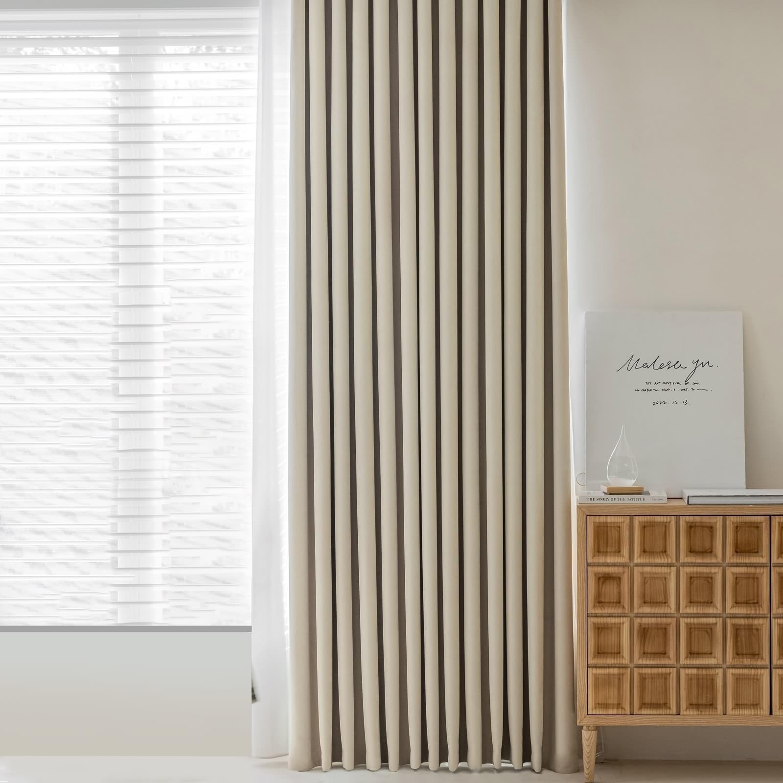 Rideaux opaques en chenille lot de 2 blanc laiteux 137x244 cm pour chambre et salon