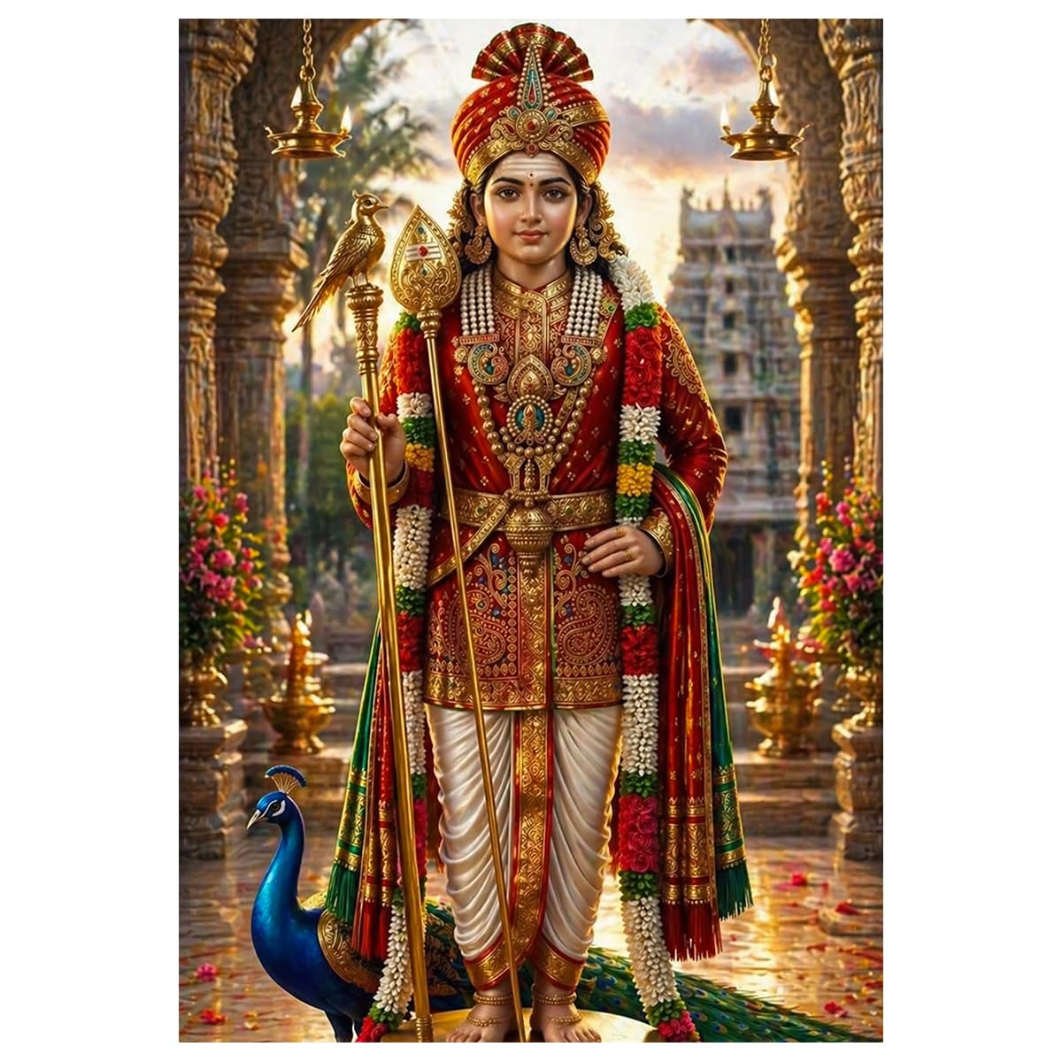 Palani murugan wall Sticker - Murugan raja alangaram wall Sticker - Pooja Room - Home - Strong Adhesive-image-19