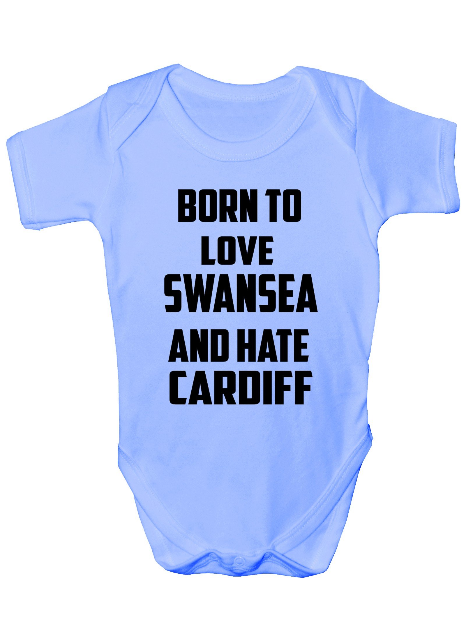 Print4UBorn To Love Swansea & Hate Cardiff Funny Babygrow Babies Gift Boy/Girl Vest