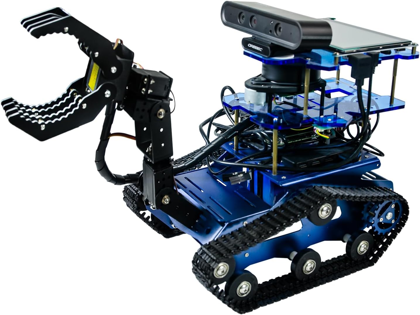 ROS Robot Kit for Jetson Nano with 3D Depth Camera SLAM Lidar Mapping Navigation and 7in Touch Screen Python Programming AI Visual Recognition Robot Tank Kit for Adults