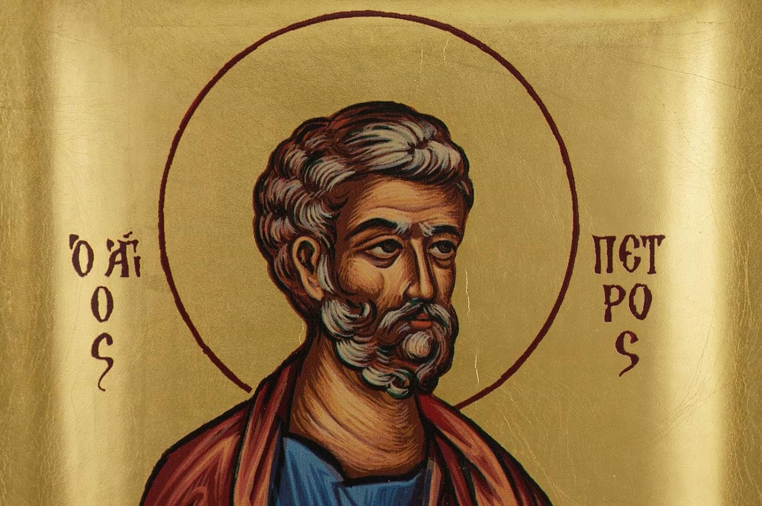 BlessedMart St Peter Icon - Premium Quality Greek Orthodox Byzantine Icon, Handmade on Natural Solid Wood, Gift Ready - Ships in a Box