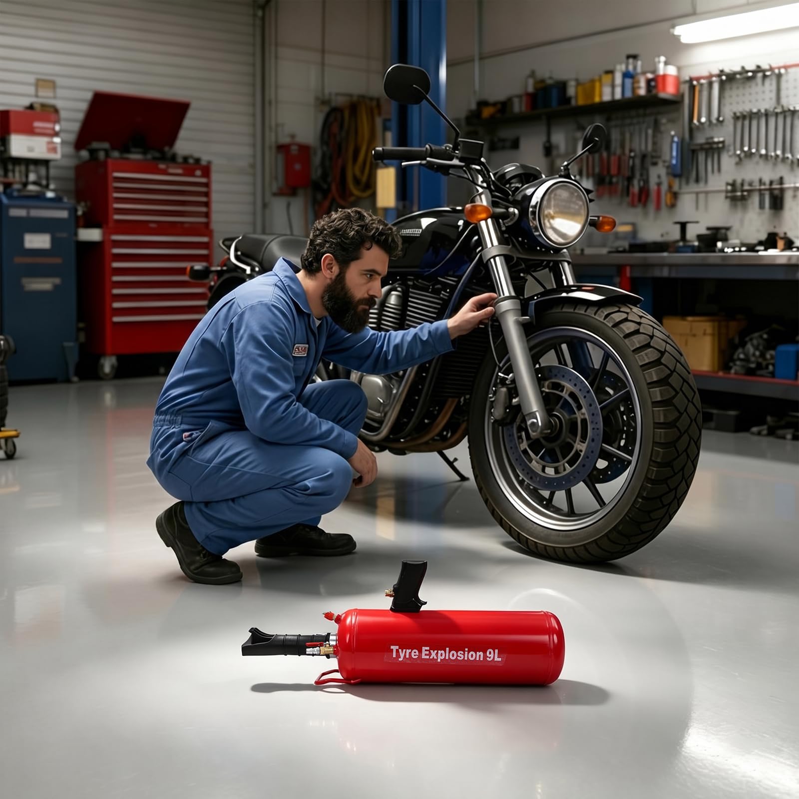Manomètre de pression des pneus 9 l pour moto et véhicule électrique (6-8
