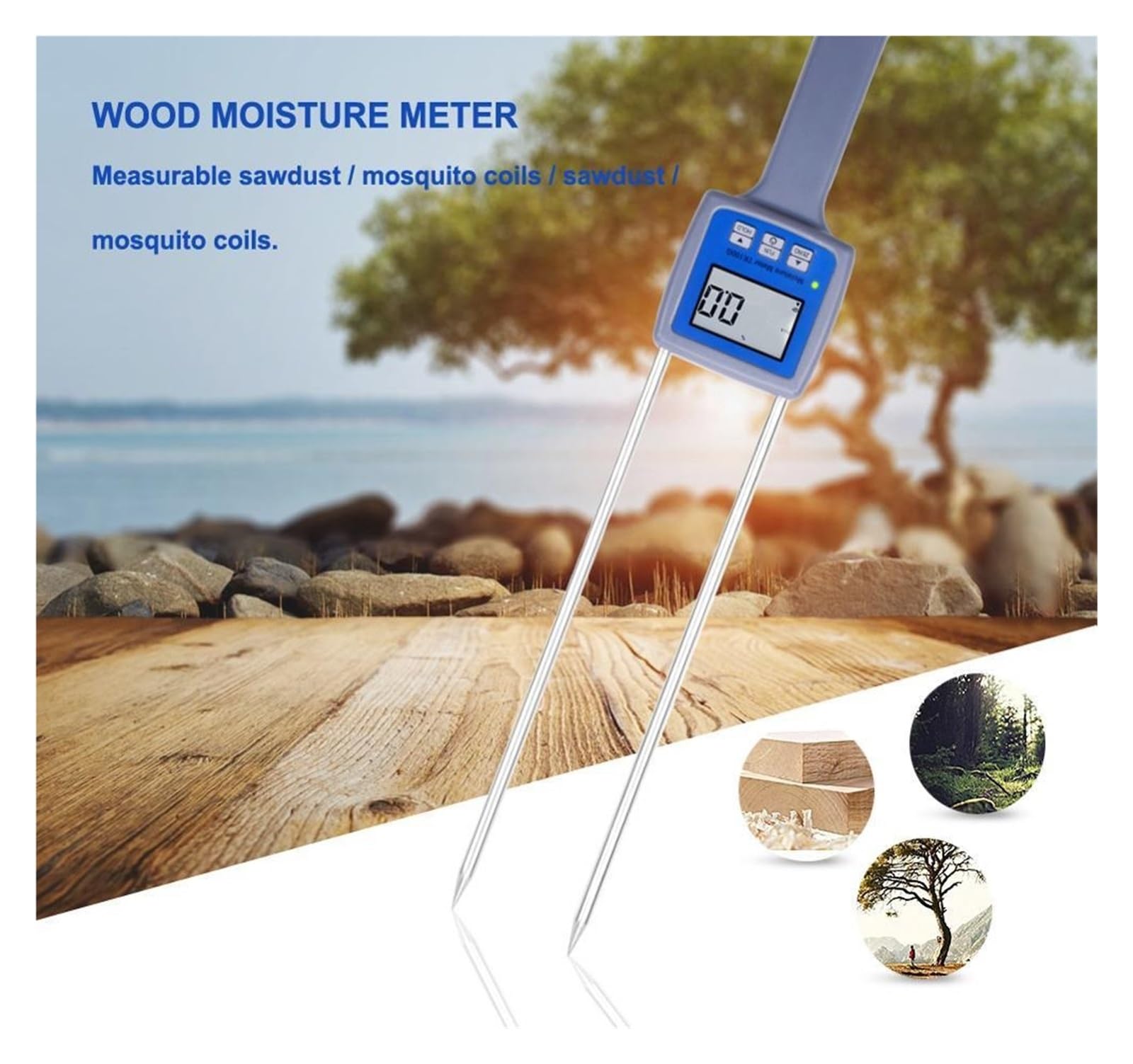 Feuchtigkeitsmesser, TK100W Hygrometer Holz Sägemehl Pulver Heuballen Torf Feuchtigkeitsmesser Hygrometer Luftfeuchtigkeit