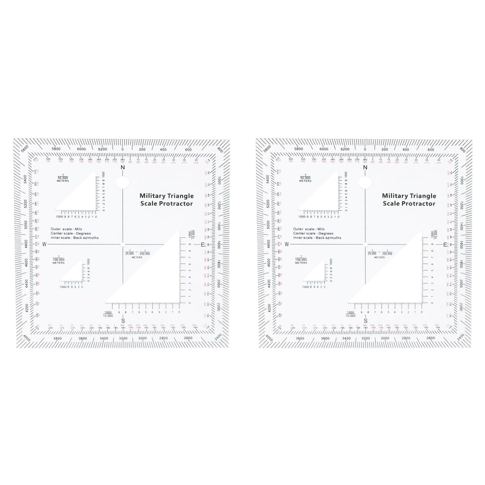 Jnchdghwa As Shown 2X Coordinate Scale Practical Transparent Topographical Map Scale Navigation Protractor