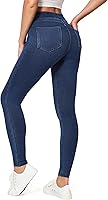 IUGA Women's High Waist Stretchy Jeggings Jeans - Tummy Control Pull-On Skinny Leggings with Pockets for All-Day Comfort